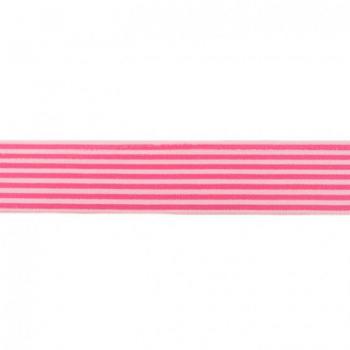 Gummiband Mini Streifen Rosa-Pink Breite 4 cm